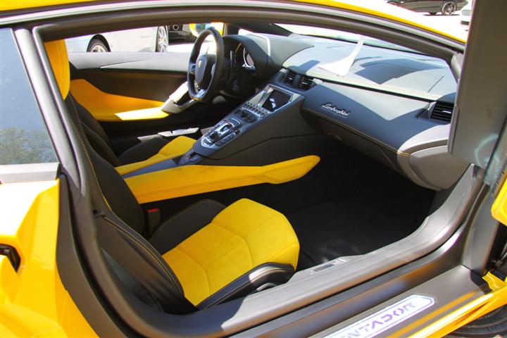 Yellow Lamborghini Aventador Interior