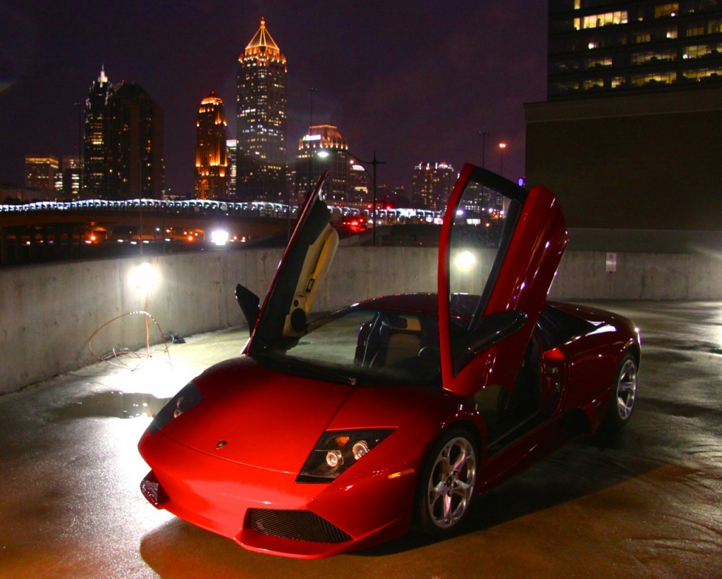 Lamborghini with Atlanta Skyline